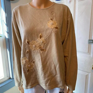 Angela Baraldi Soft Comfortable Flower Embroidery Sweater Women Size M/L